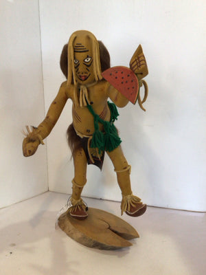Native American Black/White Wood Kachina Doll