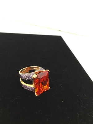 Orange Rhinestone Ring