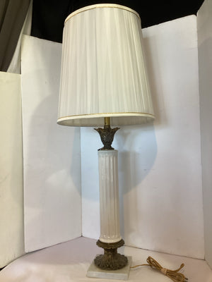 White/Gold Metal/Ceramic Lamp