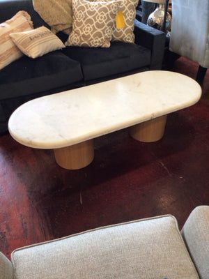 9P3EFMC9 Lulu & Georgia Modern Marble Coffee Cream Table