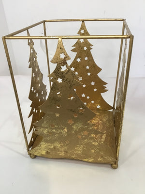 Candle Holder Gold Metal Christmas Tree Holiday Item