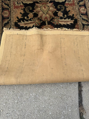 Wool Print Black/Green Rug