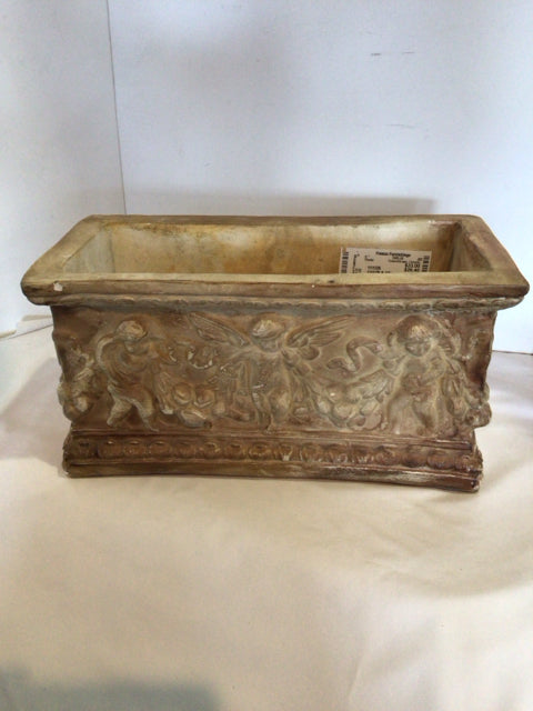 Cream/Brown Ceramic Angels Planter