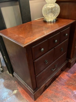 Wood 3 drawer Brown Nightstand