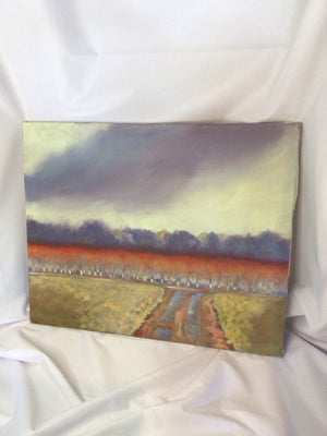 Purple/Orange Landscape Stretch Canvas Art