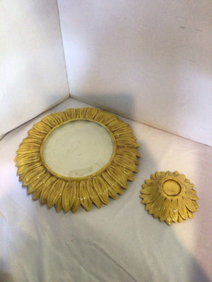 Yellow/Brown Ceramic Sunflower Platter