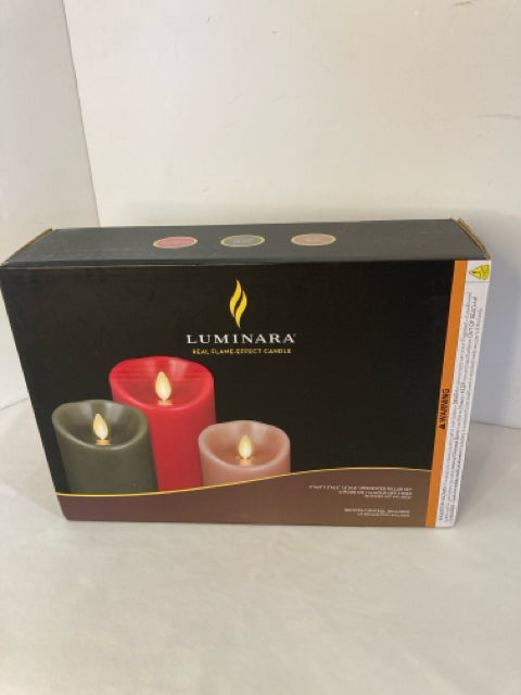 Candles Multi-Color Set of 3 Battery Holiday Item