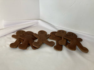 Vintage Set of 6 Brown Resin Gingerbread Boy Cookies Holiday Item