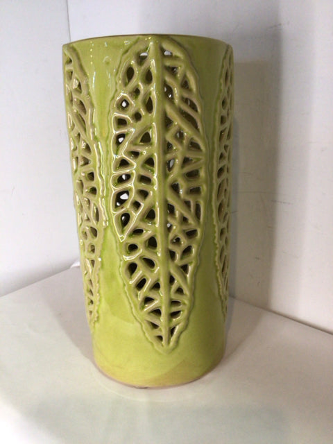 Green Ceramic Cut Out Vase