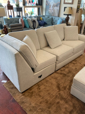 Ashley 6 Piece Polyester w/Ottoman Cream/Gray Sectional Sofa