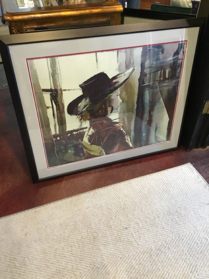 Modern Gray/White Woman Framed Art