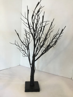 Halloween Black/Purple Wood Tree Light up Holiday Item