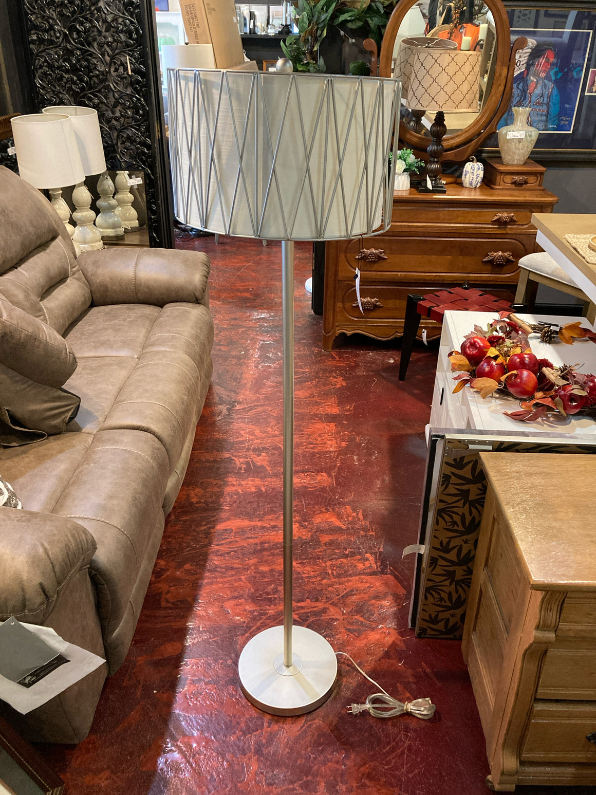 Floor Silver Metal Lamp