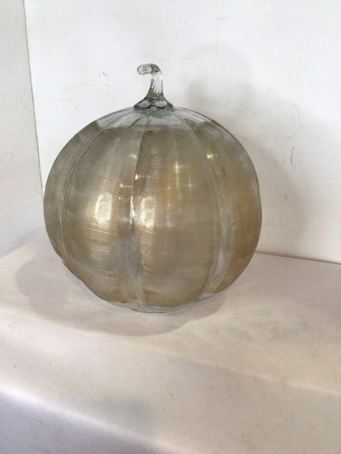 Fall Clear Glass Pumpkin Sculpture