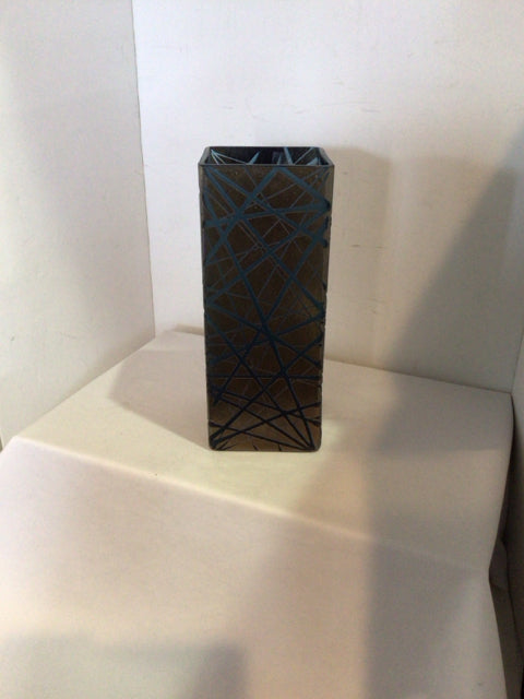 Blue/Gold Glass Vase