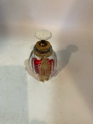 Clear/Red Glass Bottle