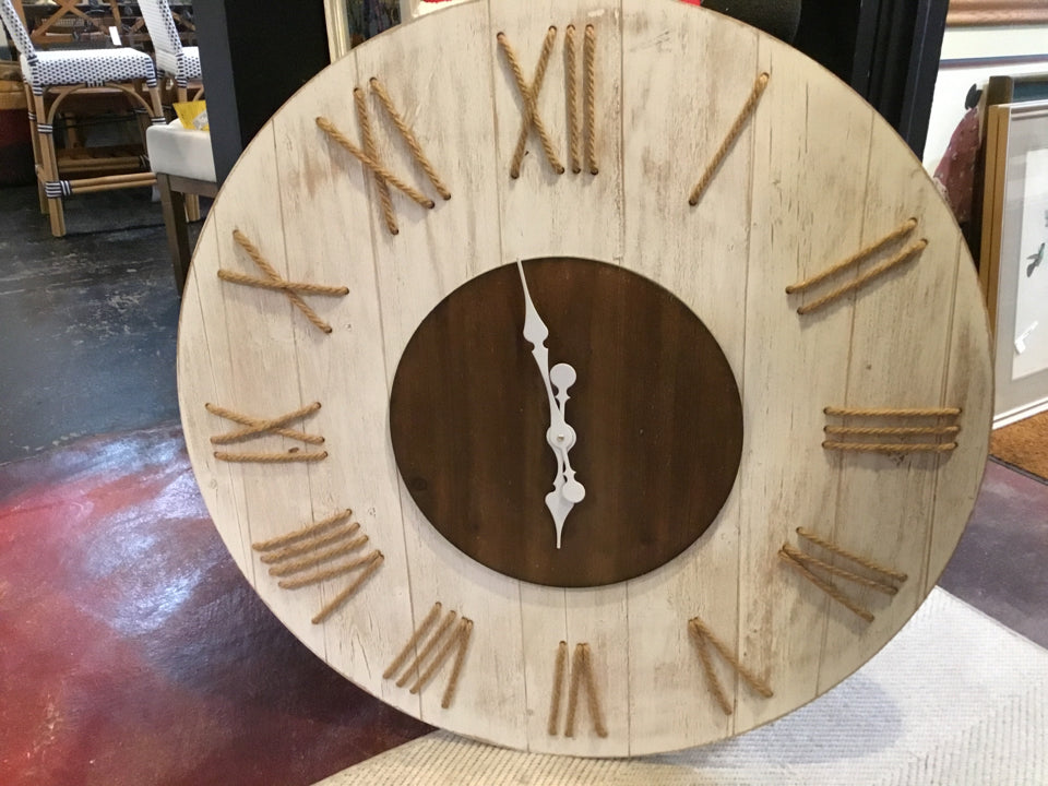 Rustic White Wood Clock