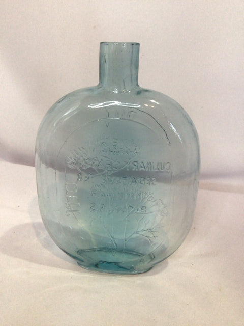 Vintage Clear Glass Round Bottle