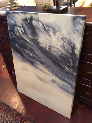 Modern Blue/White Stretch Canvas Art