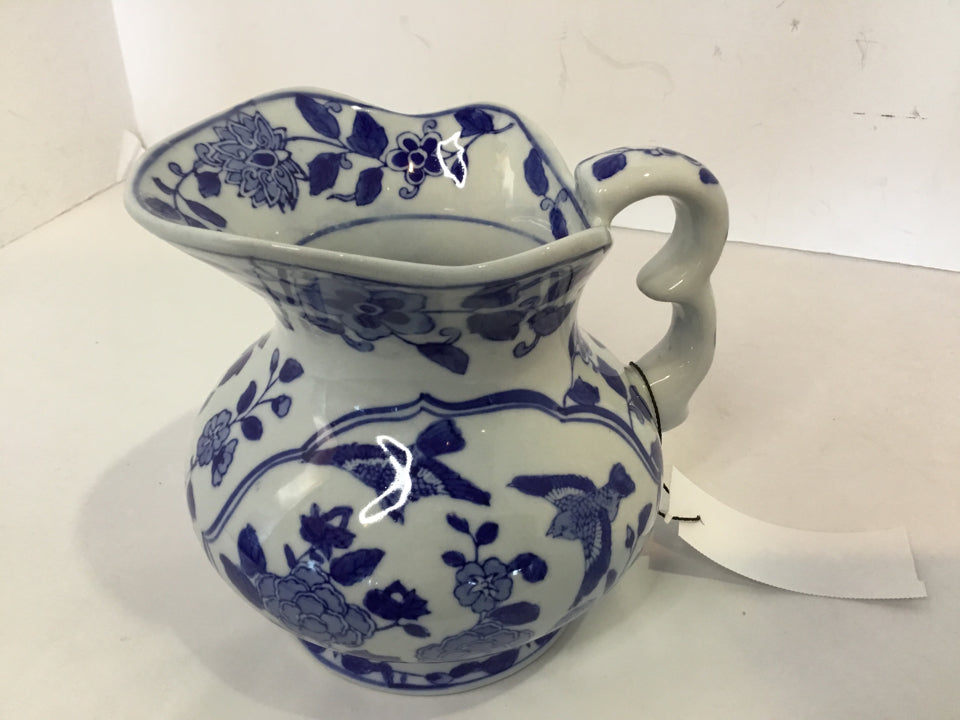 Vintage Blue/White Ceramic Pitcher