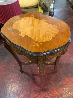 Vintage Wood Inlaid Brown Table