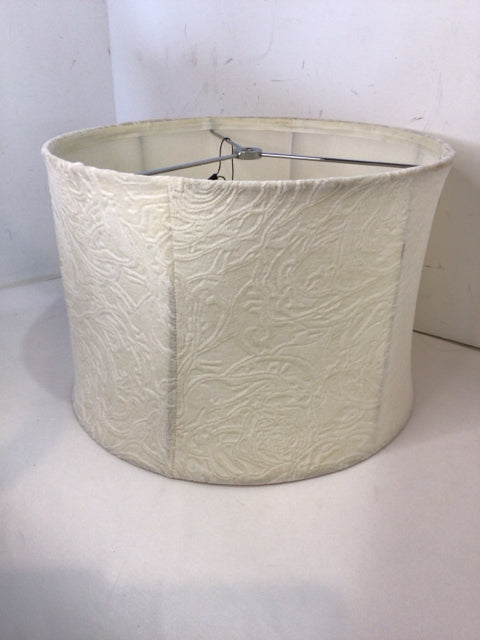Cream Flocked Velvet Lamp Shade