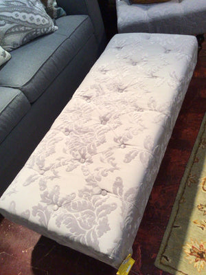 Vintage Polyester Tufted Bench Gray Stool/Foot Stool/Ottoman