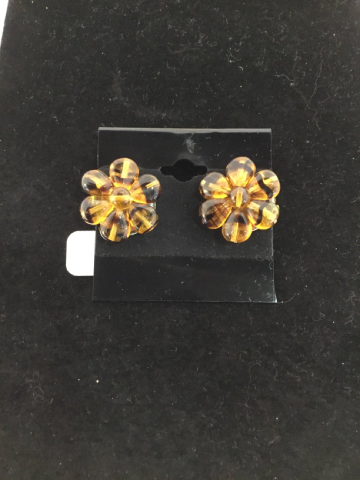 Brown Clip on Earrings