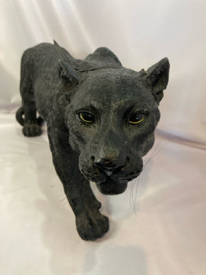 Standing Black Resin Panther Sculpture