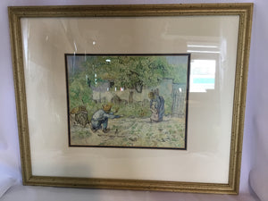 Impressionism Blue/Green People Framed Art