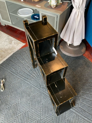 Black Wood Tiered Plant Stand