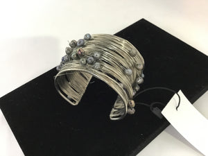 Silver/Green Pearl Bracelet