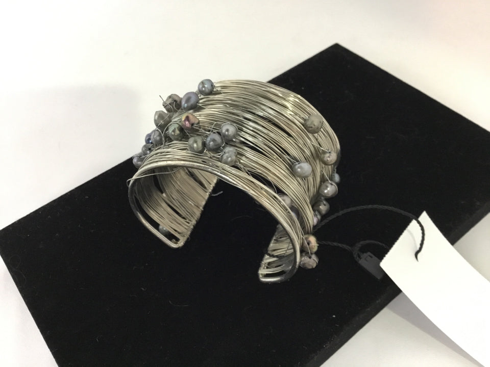 Silver/Green Pearl Bracelet