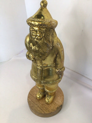 Gold Ceramic Santa Holiday Item