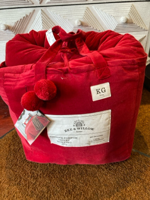 King Red Cotton Comforter Set