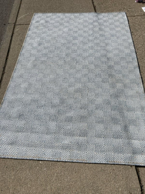 Indoor/outdoor Polyester Blue/White Rug