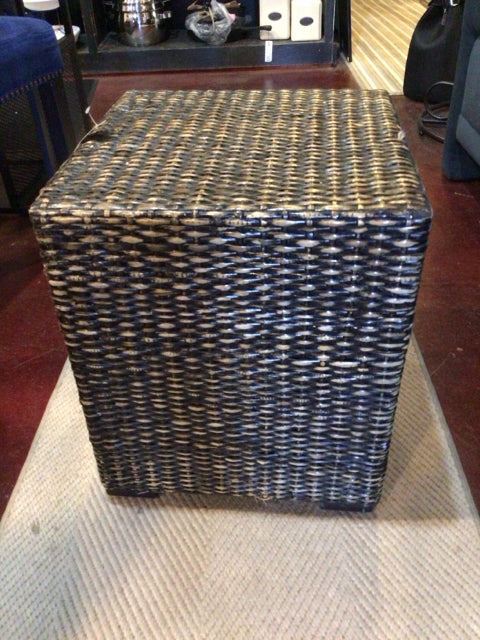 Brown Wicker AS IS FootStool/Ottoman
