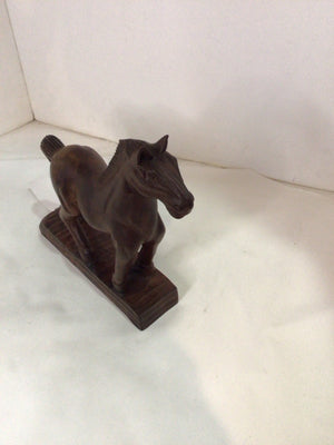 Brown Wood Horse Statue