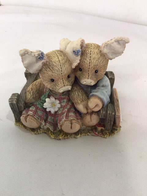 Multi-Color Resin Pig Figurine