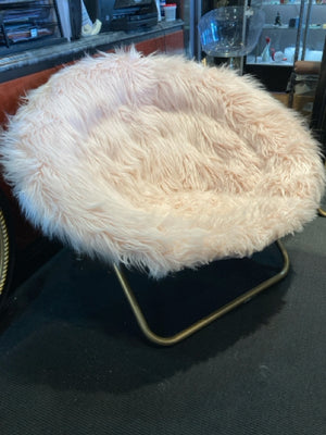 Folding Faux Fur Pink Chair