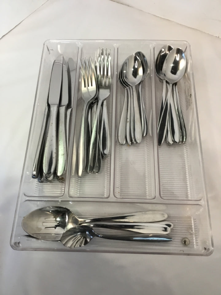 Set Silver Metal Silverware