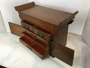 Oriental Brown Wood Jewelry Box