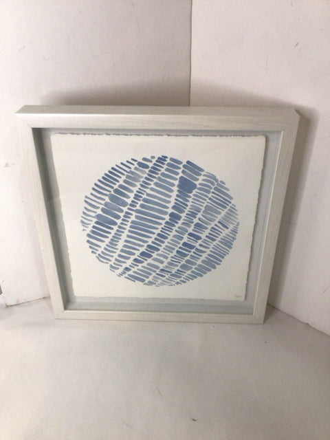 Shadow Box White/Blue Framed Art