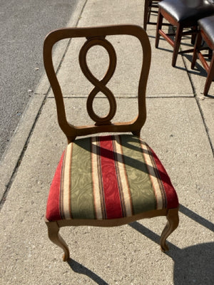 Striped Wood Set of 4 Dining Multi-Color Chair Set