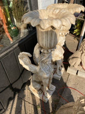 Pair Cream Griffin Planter