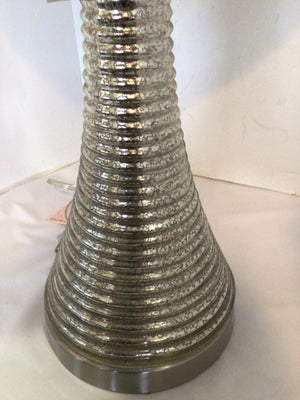 Silver Glass Ribbed Lamp