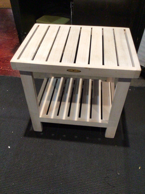 R & B Outdoor/Outside Metal Whitewashed Table