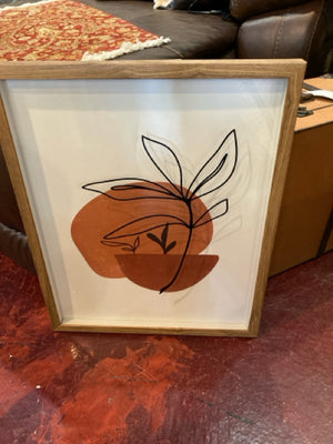 Shadow Cream/Orange Fruit Framed Art