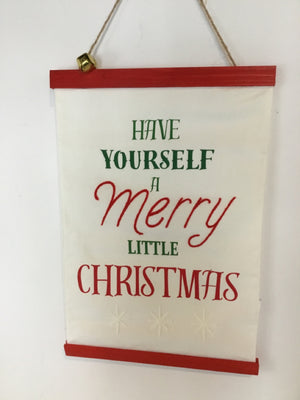 Door Hanger White/Red Cotton Holiday Item