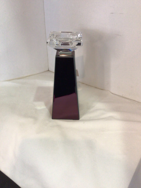 Purple Mirror Column Candle Holder